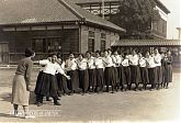Japanese School Girls Playing a Game
