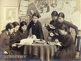 Japanese School Girls Reading Books