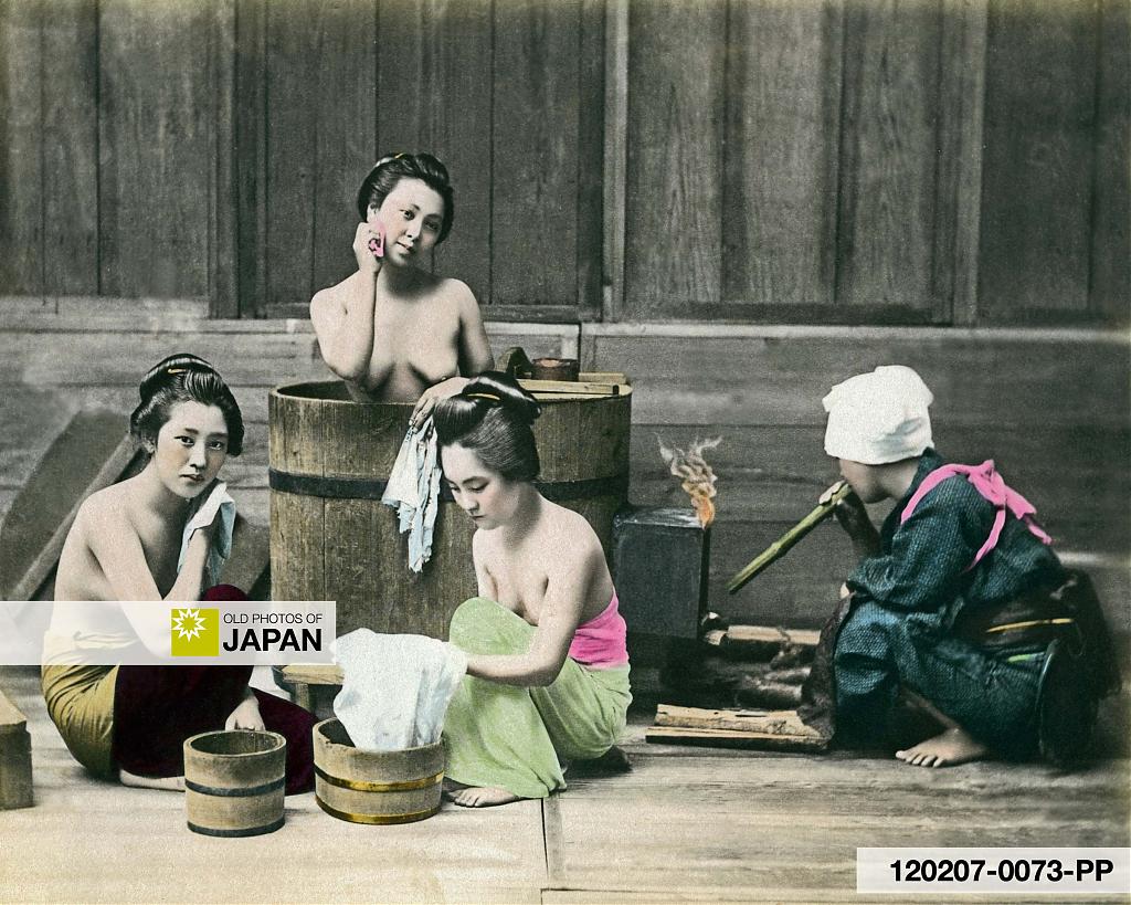 120207-0073-PP - Bathing Japanese Women, 1890s