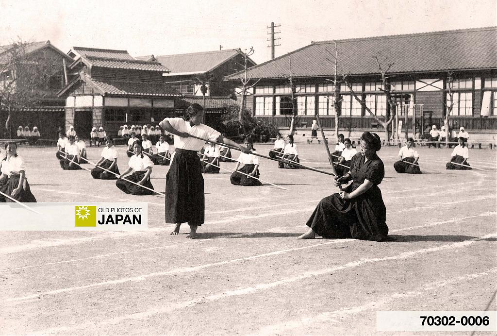 70302-0006 - Japanese School Girls Doing Martial Arts