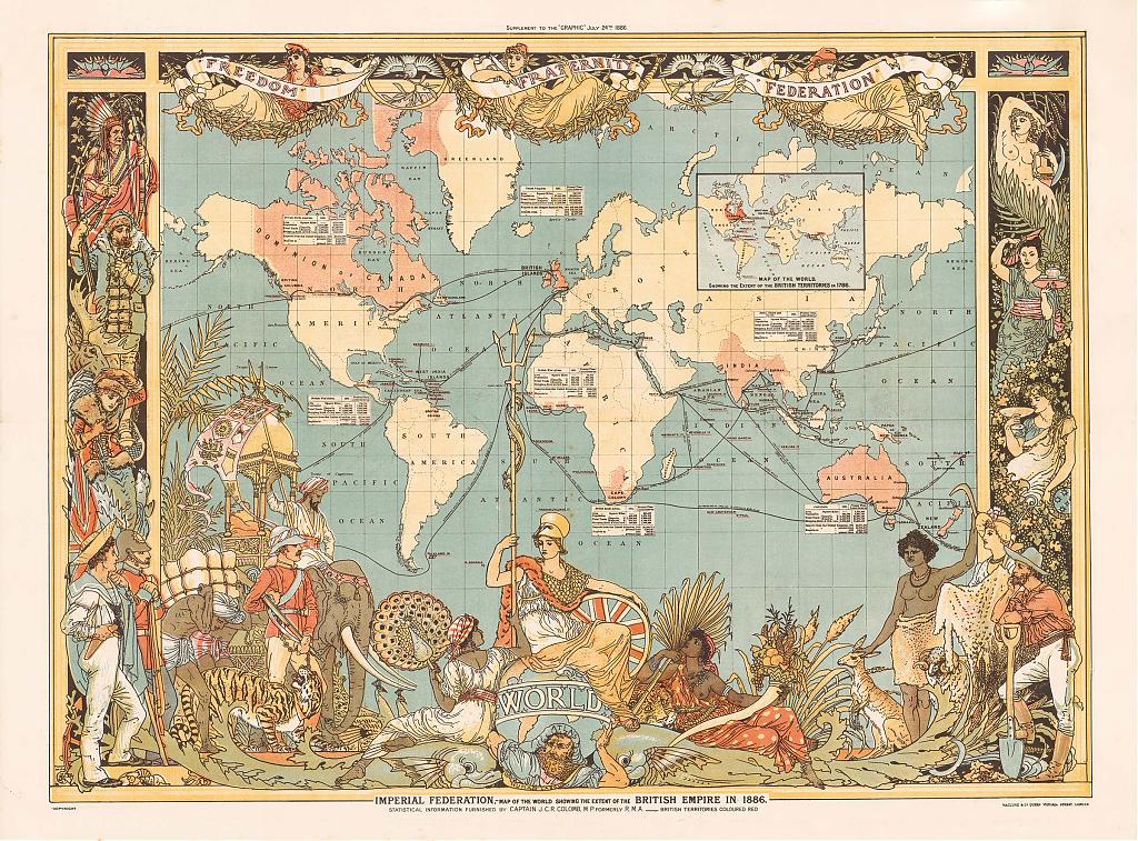 Imperial Federation Map of the World Showing the Extent of the British Empire in 1886