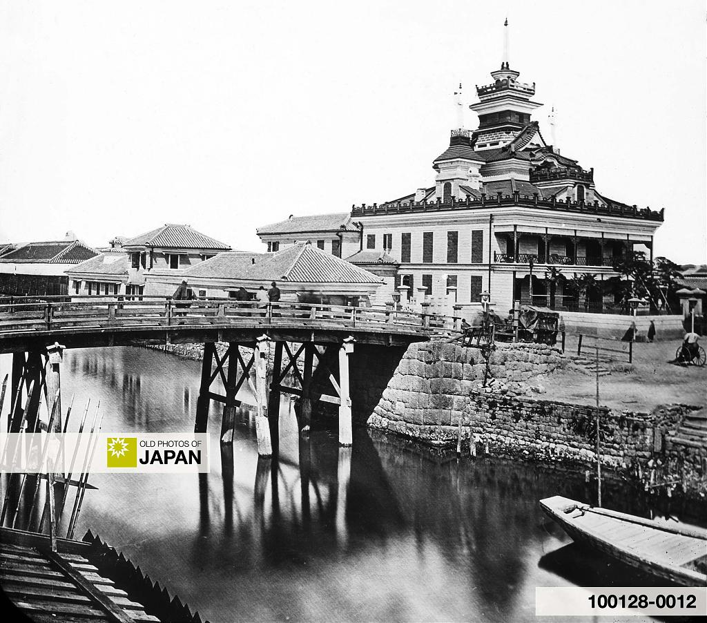 The First National Bank of Japan in Nihonbashi, Tokyo, sometime between 1872 and 1875.