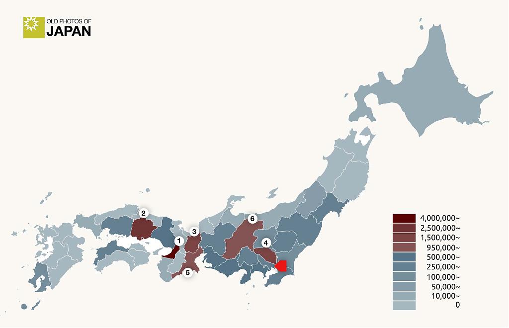 Fertilizer volume shipped by prefecture in 1887