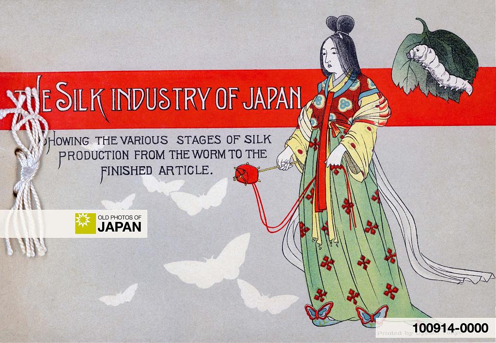 Cover of The Silk Industry of Japan, printed by Uyeda in Tokyo
