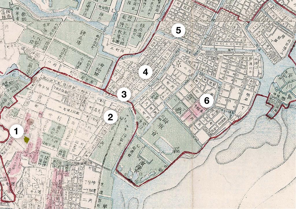 明治１２年（１８８０年）の東京市街図