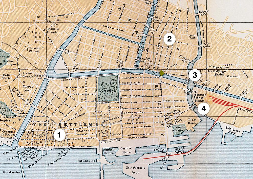 大正９年（１９２０年）の横浜の市街図