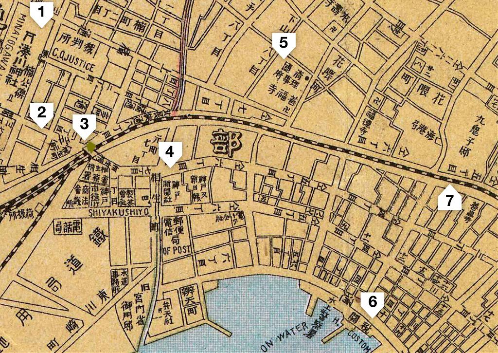 明治３５年（１９０２年）の神戸の地図