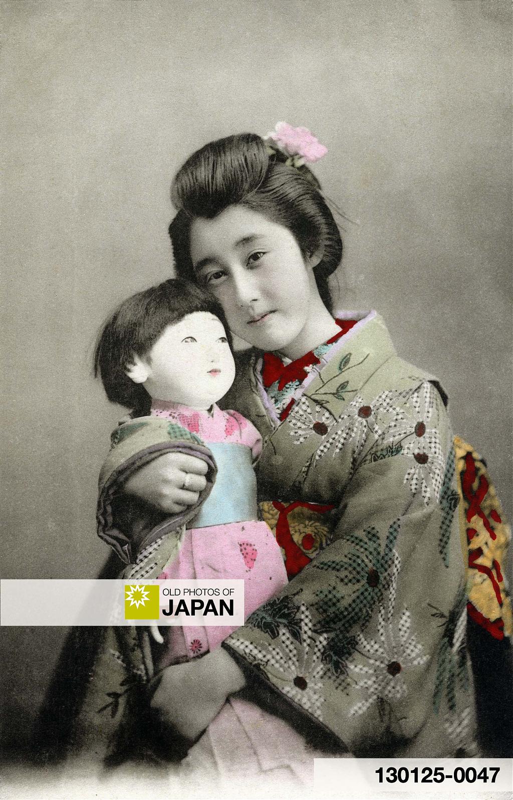 130125-0047 - Japanese Woman with Doll, 1900s