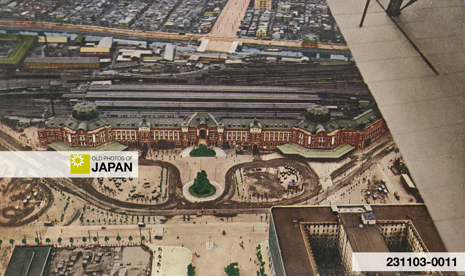 Aerial photo of Tokyo Station, 1920s.