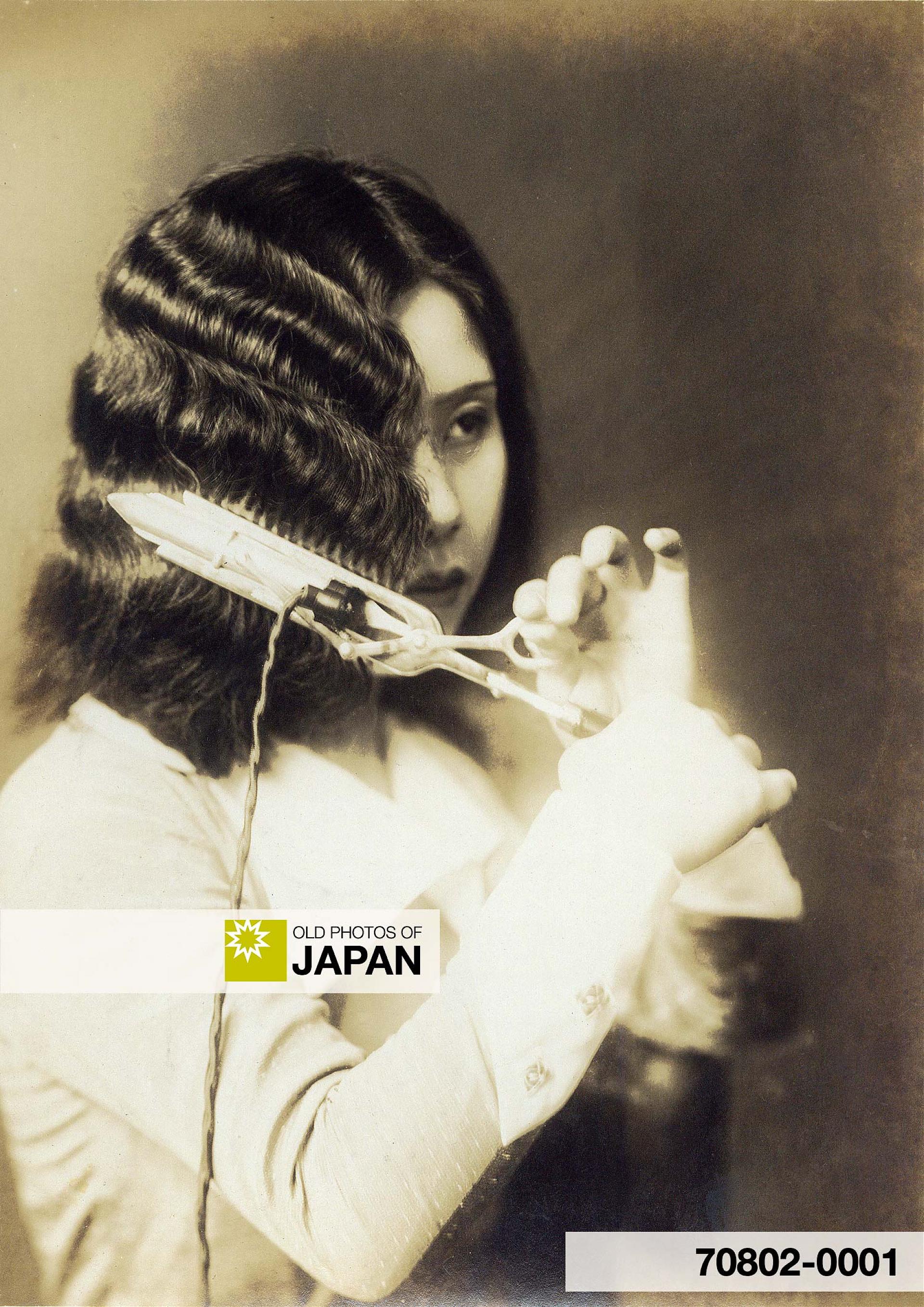 70802-0001 - Japanese Woman Curling Hair, 1920s