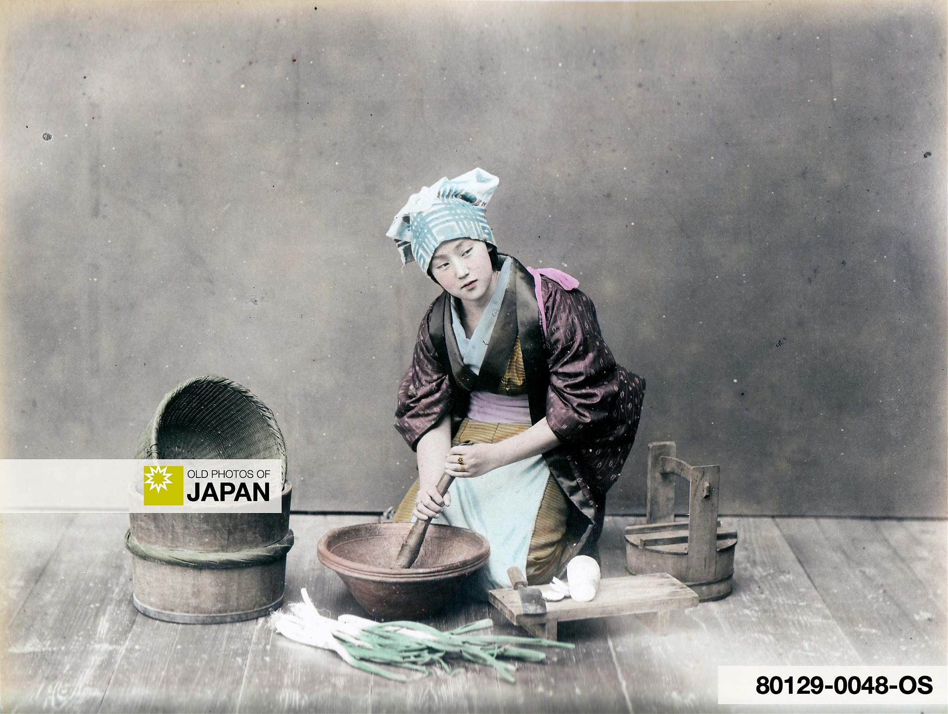 Japanese Woman Cooking, 1890s