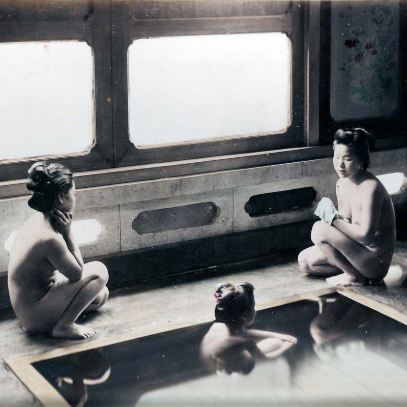 80129-0025 - Japanese Women taking a Bath, 1890s