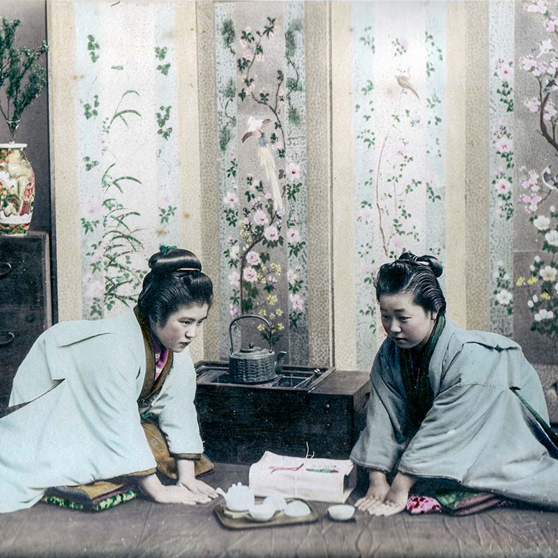 Two Japanese Women Greeting