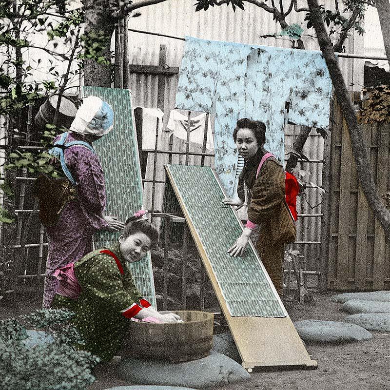 130125-0038 - Japanese Women Washing, 1900s