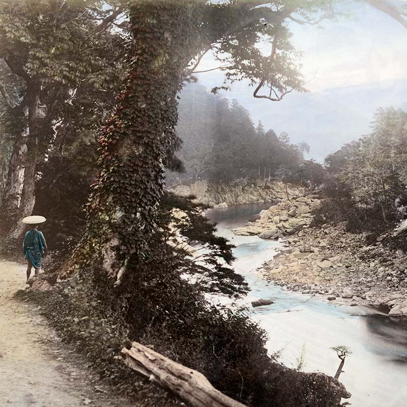 Albumen print by Kimbei Kusakabe of the Nakasendo Highway, 1880s